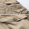 sandbank Mens Long Shorts Elastic Waist Cargo Shorts Below Knee Capri Pants 6 Pockets(Khaki, Waist:34-36 inch) view 4
