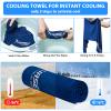 SYOURSELF Cooling Towels for Neck and Face, 4 Pack 40" x 12" Cooling Towel for Hot Weather, Soft Breathable Instant Cool Chilly Pad for Sports Golf Yoga Gym Athletes Camping Ice Towels(Dblue) view 3