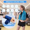 SYOURSELF Cooling Towels for Neck and Face, 4 Pack 40" x 12" Cooling Towel for Hot Weather, Soft Breathable Instant Cool Chilly Pad for Sports Golf Yoga Gym Athletes Camping Ice Towels(Dblue) view 4