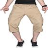 sandbank Mens Long Shorts Elastic Waist Cargo Shorts Below Knee Capri Pants 6 Pockets(Khaki, Waist:30-32 inch) view 2
