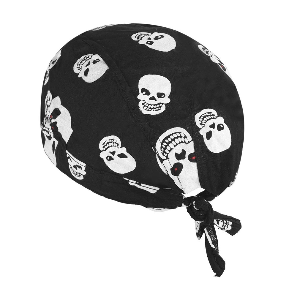 Sports Headwear Quickly Dry Cycling Bandana Headband Adjustable Pirate Headscarf UV Protection Wicking Balaclavas Skull Beanie Cap Hat Motorcycle Bike Cap Helmet Liner (Skeleton skull #1, 1 Pc)