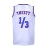 BOROLIN Mens Basketball Jersey 1/3 Tweety Space Jersey White 90s Sports Shirts (X-Large) view 1