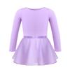 Alvivi Kids Girls Team Basic Long Sleeve Gymnastics Ballet Dance Leotard with Wrap Skirt Tutu Dress Long sleeves Lavender 3-4 Years view 2