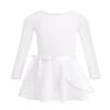 Alvivi Kids Girls Team Basic Long Sleeve Gymnastics Ballet Dance Leotard with Wrap Skirt Tutu Dress Long sleeves Ivory 10-12 Years