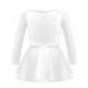 Alvivi Kids Girls Team Basic Long Sleeve Gymnastics Ballet Dance Leotard with Wrap Skirt Tutu Dress Long sleeves Ivory 10-12 Years view 2