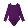 Alvivi Kids Girls Team Basic Long Sleeve Gymnastics Ballet Dance Leotard with Wrap Skirt Tutu Dress Long sleeves Dark Purple 10-12 Years view 4