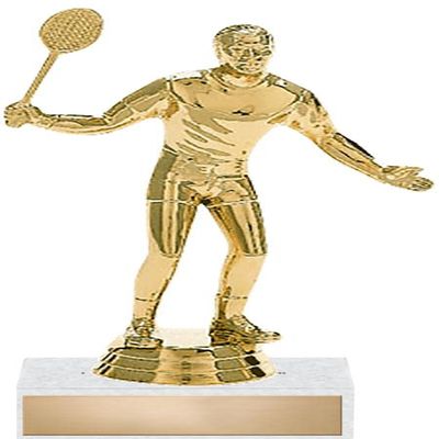 Crown Awards Badminton Trophies - 6" Male Badminton Sports Trophy Customized 10 Pack Prime