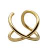 14K GOLD ROSE-GOLD Silver 925 Plated BRASS Earring CUFF&JACKET CRISS CROSS CARTILAGE (Cross - 14K GOLD PLATED) view 1