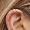 14K GOLD ROSE-GOLD Silver 925 Plated BRASS Earring CUFF&JACKET CRISS CROSS CARTILAGE (Cross - 14K GOLD PLATED) view 2