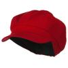 Cotton Elastic Newsboy Cap-Red M-L view 1
