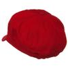 Cotton Elastic Newsboy Cap-Red M-L view 2