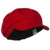 Cotton Elastic Newsboy Cap-Red M-L view 4