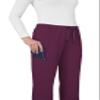 KOI Basics Women's Holly Cargo Scrub Pants, 8 Pockets, Drawstring Waist Wine X-Small Tall view 3