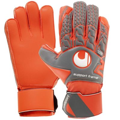 uhlsport Aerored Soft SF Junior Goalkeeper Glove (Dark Grey mlange/Fluo red - Size 5.0)