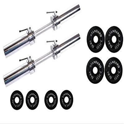 Ader 20'' Olympic Dumbbell Handles w/Plates Grey or Black (ODH 30lb)