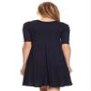 Casual Solid Half Sleeve Loose Fit A-line Knee Length Dress/Made in USA Navy L view 4