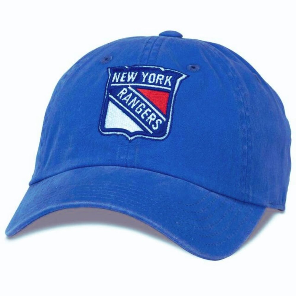 AMERICAN NEEDLE New Raglan Officially Licensed NHL Team Adjustable Hat, New York Rangers, Faded Blue (36672A-NYR)