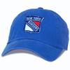 AMERICAN NEEDLE New Raglan Officially Licensed NHL Team Adjustable Hat, New York Rangers, Faded Blue (36672A-NYR) view 1