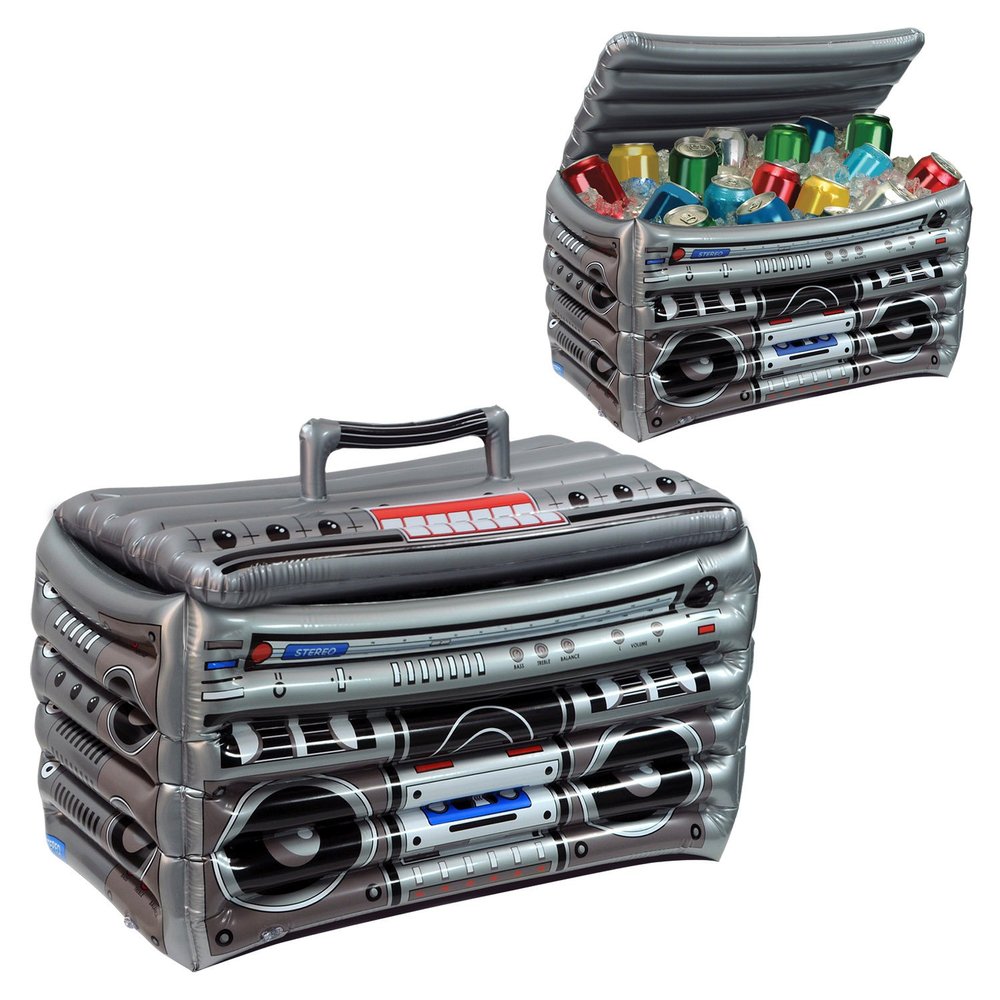 Beistle Club Pack Totally 80's Party Theme Boom Box Inflatable Cooler, Box of 6 Coolers.