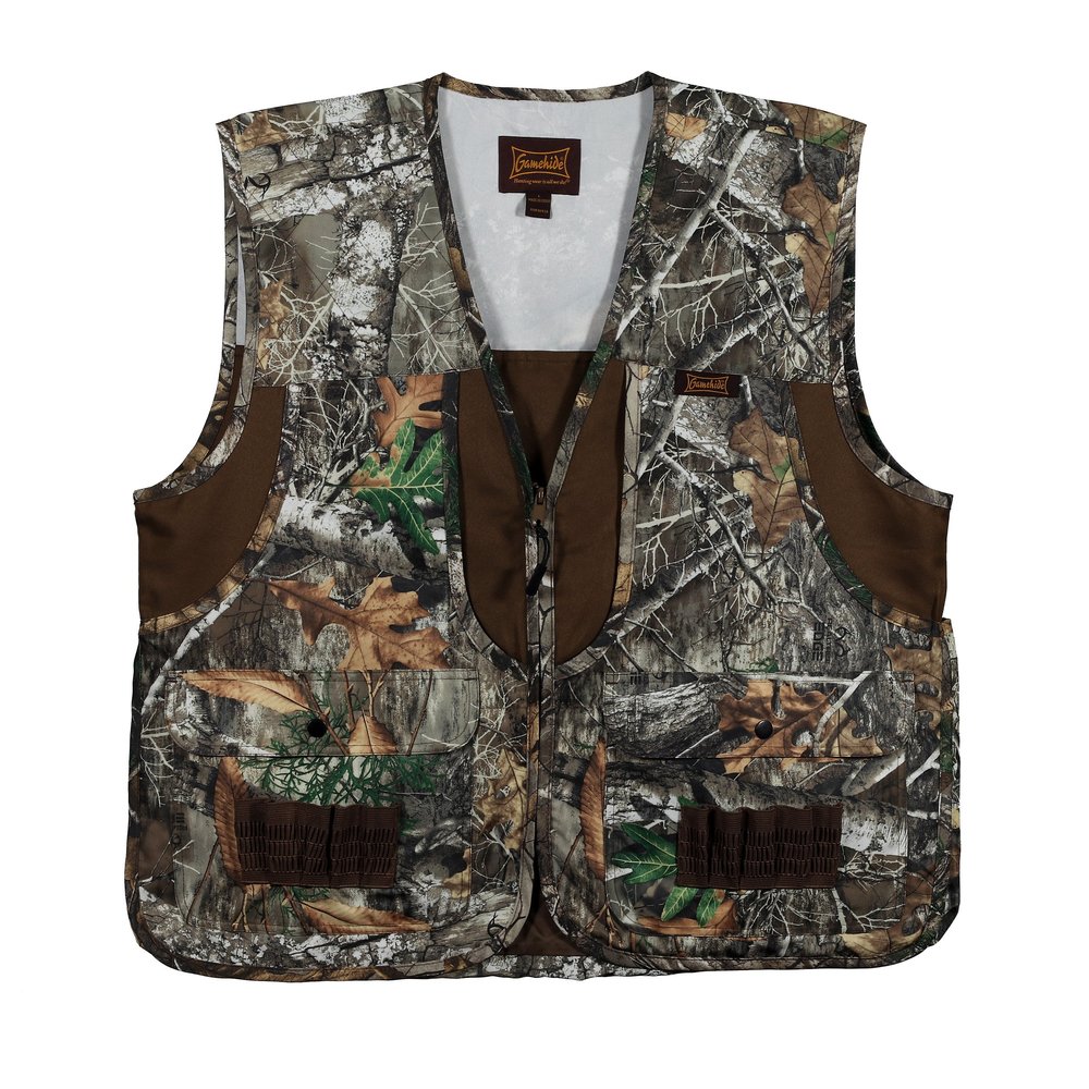 Gamehide Camo Front Loading Upland Dove Hunting Vest With Camo Back (3X-Large, Realtree Edge)