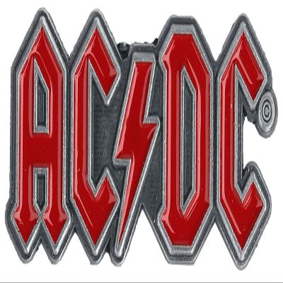 Ac/Dc Pin Badge Classic Red Band Logo Official Metal Lapel Size One Size