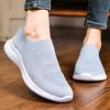 konhill Women's Walking Tennis Shoes - Lightweight Athletic Casual Gym Slip on Sneakers 9.5 US L.Gray view 4