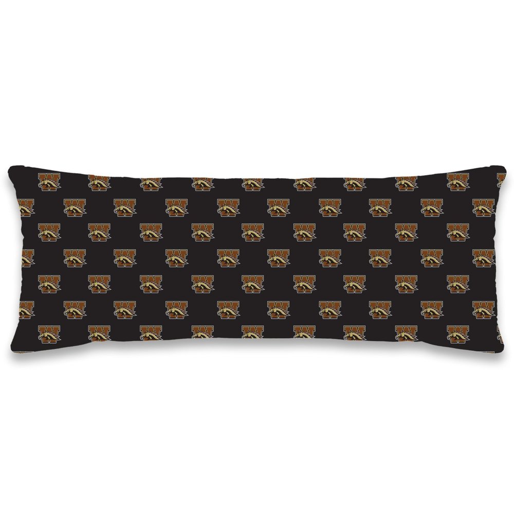 Pegasus Sports NCAA PLUSH BODY PILLOW- WESTERN MICHIGAN, Brown, 20x48"