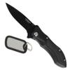 CIMO Tomahawk Stainless Steel Folder Knife black Aluminum Handle, liner lock and pocket clip view 1