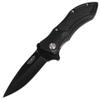 CIMO Tomahawk Stainless Steel Folder Knife black Aluminum Handle, liner lock and pocket clip view 2