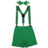 Baby Boys First Birthday Adjustable Y Back Elastic Clip Suspenders Cake Smash Outfit Tuxedo Pre-tied Bloomers Bowtie set Z# Green view 1