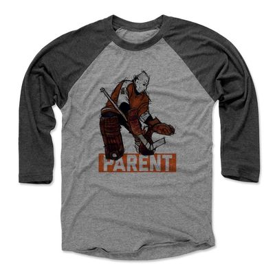500 LEVEL Bernie Parent Tee Shirt (Baseball Tee, XXX-Large, Black/Heather Gray) - Bernie Parent Sketch 1 O