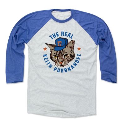 500 LEVEL Keith Hernandez 3/4 Sleeve T-Shirt (Baseball Tee, X-Small, Royal/Ash) - Keith Hernandez Purrnandez B