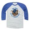 500 LEVEL Keith Hernandez 3/4 Sleeve T-Shirt (Baseball Tee, X-Small, Royal/Ash) - Keith Hernandez Purrnandez B view 1