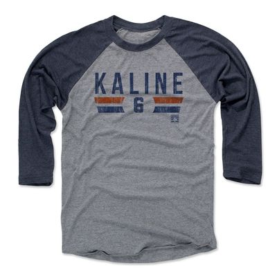 500 LEVEL Al Kaline 3/4 Sleeve T-Shirt (Baseball Tee, X-Small, Navy/Heather Gray) - Al Kaline Font B