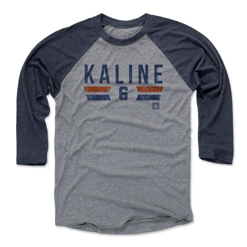 500 LEVEL Al Kaline 3/4 Sleeve T-Shirt (Baseball Tee, X-Small, Navy/Heather Gray) - Al Kaline Font B