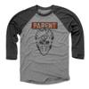 500 LEVEL Bernie Parent Tee Shirt (Baseball Tee, XXX-Large, Black/Heather Gray) - Bernie Parent Facemask O view 1