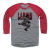 500 LEVEL Barry Larkin 3/4 Sleeve T-Shirt (Baseball Tee, X-Small, Red/Heather Gray) - Barry Larkin Sketch R view 1