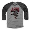 500 LEVEL Barry Larkin 3/4 Sleeve T-Shirt (Baseball Tee, X-Small, Black/Heather Gray) - Barry Larkin Sketch R view 1