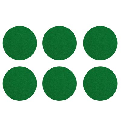 Kasteco 6 Pack Self Adhesive Air Hockey Mallet Felt Pads, Green,74mm