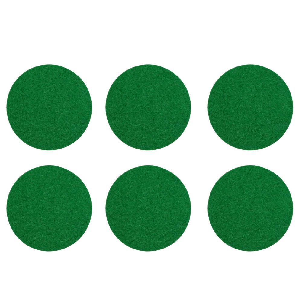 Kasteco 6 Pack Self Adhesive Air Hockey Mallet Felt Pads, Green,74mm