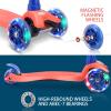 3 Wheel Scooter for Kids, Kids Scooter with Light Up Wheels, Sturdy Deck Design, and 4 Height Adjustable Suitable for Kid Ages 3-12 view 2