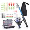 Leo Light Weight Kids Fishing Pole Telescopic Fishing Rod and Reel Combos with Full Kits Lure Case and Carry Bag for Youth Fishing and Beginner 130CM (Rod and Reel Combos with Full Kits and Carry Bag) view 1