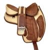 Y&Z Enterprises All Purpose Synthetic Treeless Freemax English Horse Saddle Tack Get Matching Girth & Strap (17 Inch Seat, Beige Brown) view 2