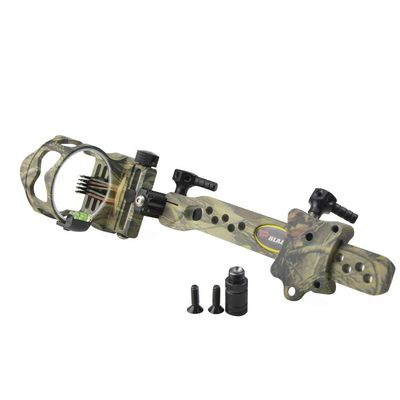 MILAEM Micro Adjustable Compound Bow 5 Pin Sight Long Pole Short Pole Bow Sight with .019" Fiber Optics and LED Sight Light for Left Right Hand (Camo 2)