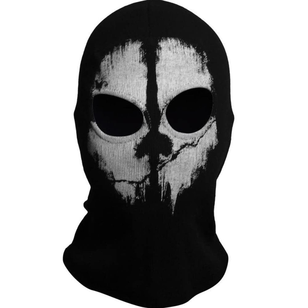 SzBlaZe Unisex Ghost Print Stocking Balaclava Mask Good for War Game Halloween Cosplay (Print 2)