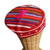 RaanPahMuang Brand Lisu Hill Tribe Crafted Taqiyah Islam Hat Kufi Cap, Medium, Multi - Pink view 2