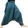 RaanPahMuang Mixed Cotton Mao Hill Tribe Pants Side Tie, Medium, Aum Cotton - Dark Teal Green view 1