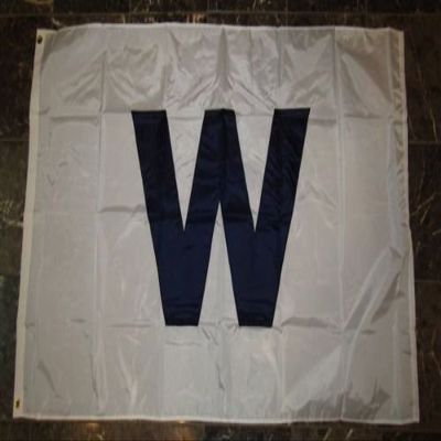 Moon 3x5 Embroidered Chicago Win Dark '' W '' 210D Nylon Flag 3x5 w/Clips - Vivid Color and UV Fade Resistant - Prime Outside Garden Home Decor