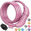 Titanker Bike Lock, Bicycle Lock 4 Feet Cable Lock 1/2 Inch Resettable Bike Locks Combination with Mounting Bracket, Bike Accessories for Bicycle, Electric Scooter, Motorcycle, Baby Pink view 1
