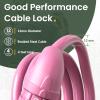 Titanker Bike Lock, Bicycle Lock 4 Feet Cable Lock 1/2 Inch Resettable Bike Locks Combination with Mounting Bracket, Bike Accessories for Bicycle, Electric Scooter, Motorcycle, Baby Pink view 3